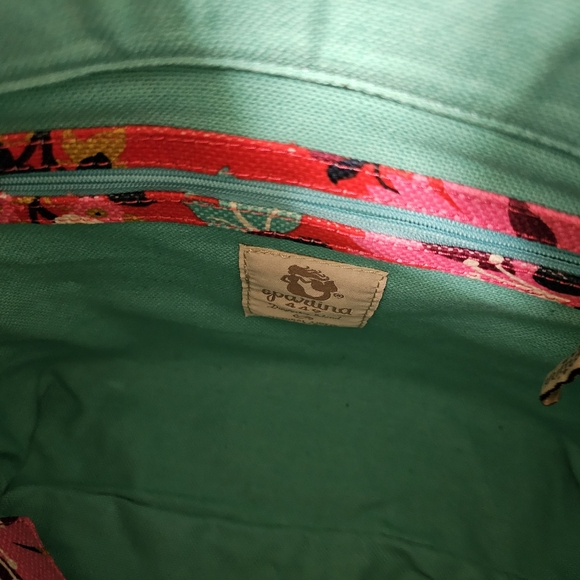 Spartina Island Tote Woven linen and leather Tote with leather Pom Pom charm NWT - Picture 8 of 16